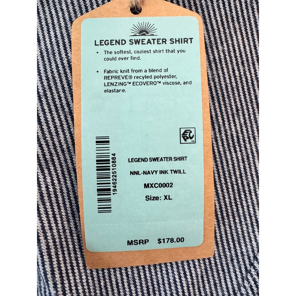 Faherty Legend Sweater Shirt Mens XL Navy Ink Twill MXC0002 NWT - Picture 3 of 10